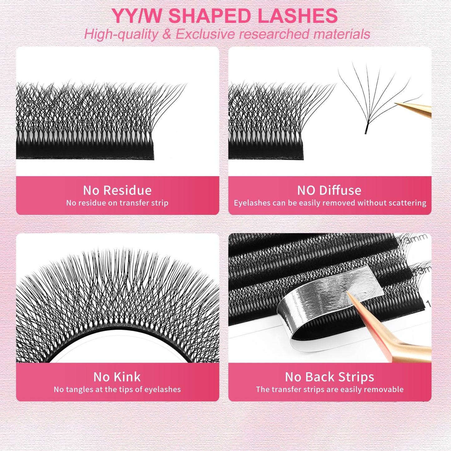 W Lash Extensions Supplies 7D Eyelash Extensions W Shape 0.07mm Thickness C Curl 15mm Premade Fans Easy Fan Lashes Volume Matte Black 12 Rows Crisscross Eye Lashes(W-7D-0.07-C,15mm)