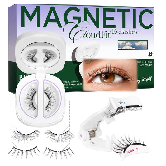 BEYELIAN Magnetic Eyelashes with Applicator, Upgrade Magnetic Lashes Natural Look, Reusable Soft Magnetic Eyelash No Glue Needed, Easy Apply for Eye Makeup (Lightweight & Comfortable)