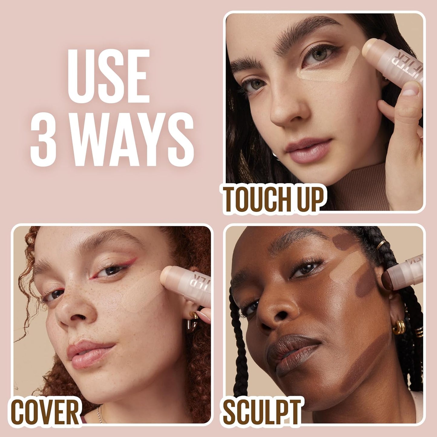 Maybelline Lifter Stix Multi-Use Face Stick - Contour, Bronzer, Concealer and Foundation Stick, All-In-One Creamy Face Makeup Stick with Cranberry Seed Oil, 1 Count