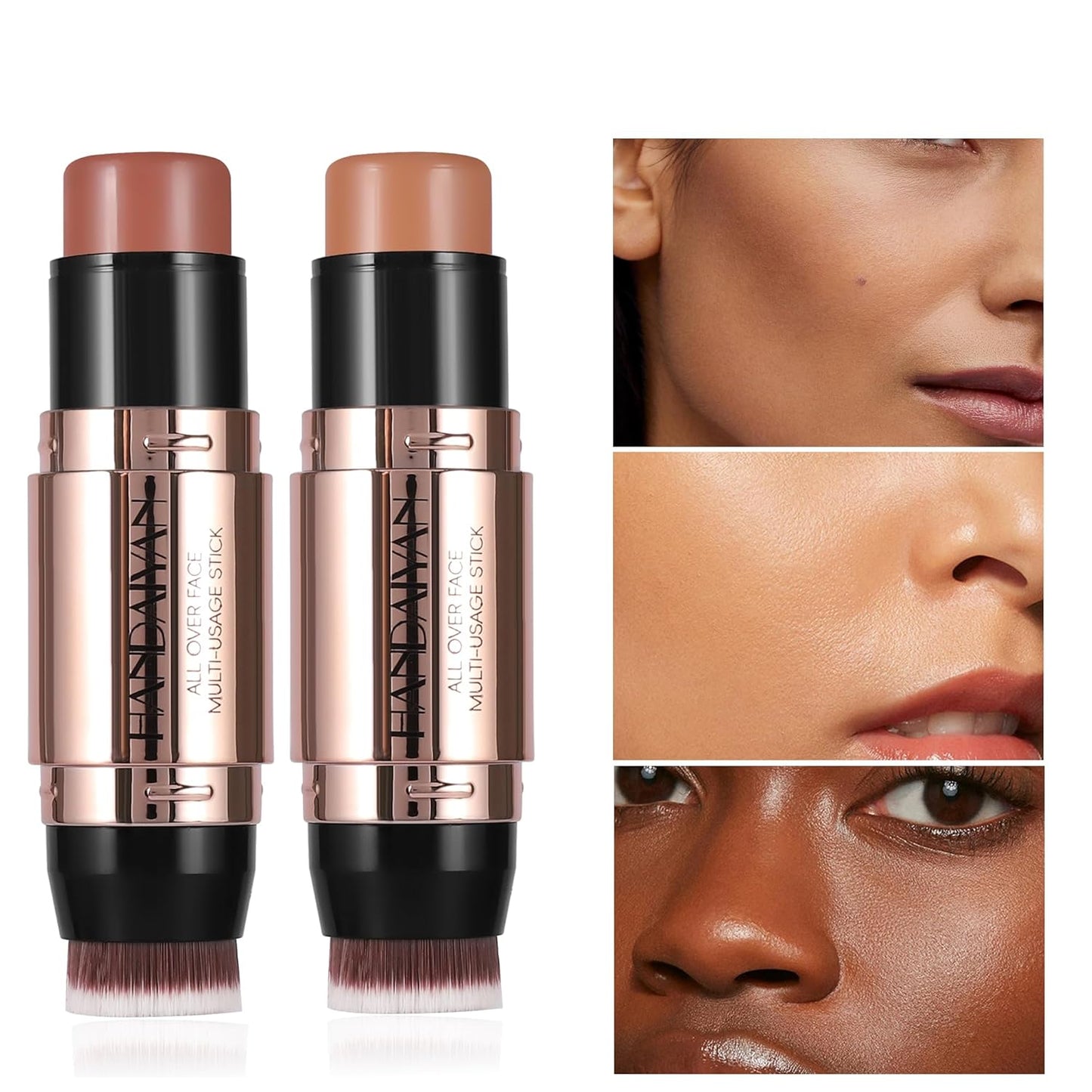 8 Colors Cream Contour Sticks Makeup Kit, Dual-Ended Concealer Stick With Soft Brush, Non-Greasy Long-Wear Face Primer Multi-Use Contouring Pen, Full Coverage Shades Corrector Concealer (03#)
