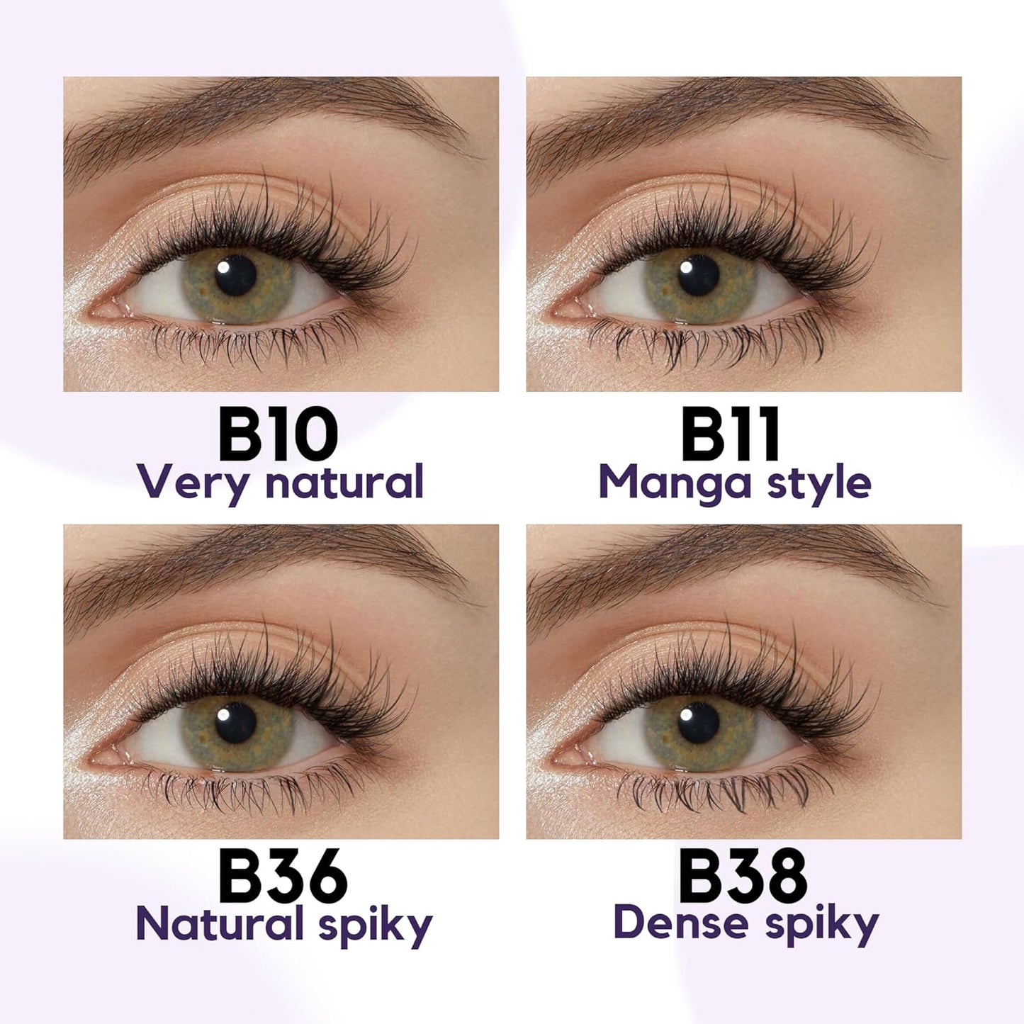 GAQQI Bottom Lash Clusters Natural Bottom Lashes Clear Band, DIY Lash Extensions Lower Lashes, Soft & Comfortable Thin Band Bottom Eyelashes Wispy Daily Style 5mm+6mm 48pcs(B10)