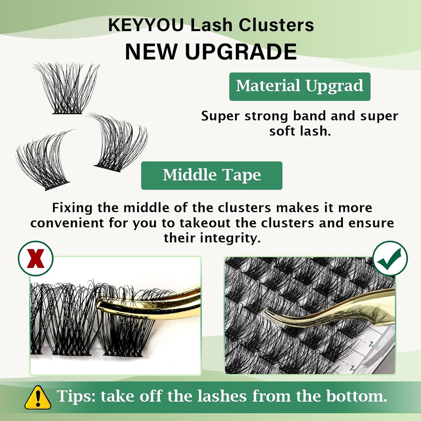 Lash Clusters 96pcs Eyelash Clusters D Curl 14mm Cluster Lashes KEYYOU Volume Wispy Lash Extension Soft&Comfortable Easy DIY at Home(Y23,D-14mm)