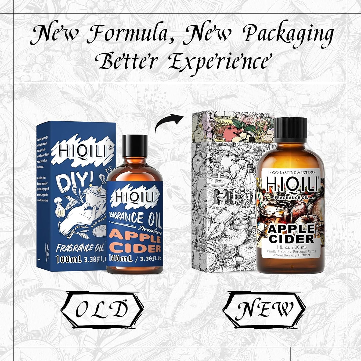 HIQILI Apple Cider Fragrance Oil - Making DIY Candle & Soap, Luxury Wine Scented, for Home & Office Essential Oil Diffuser Use - 1 Fl Oz