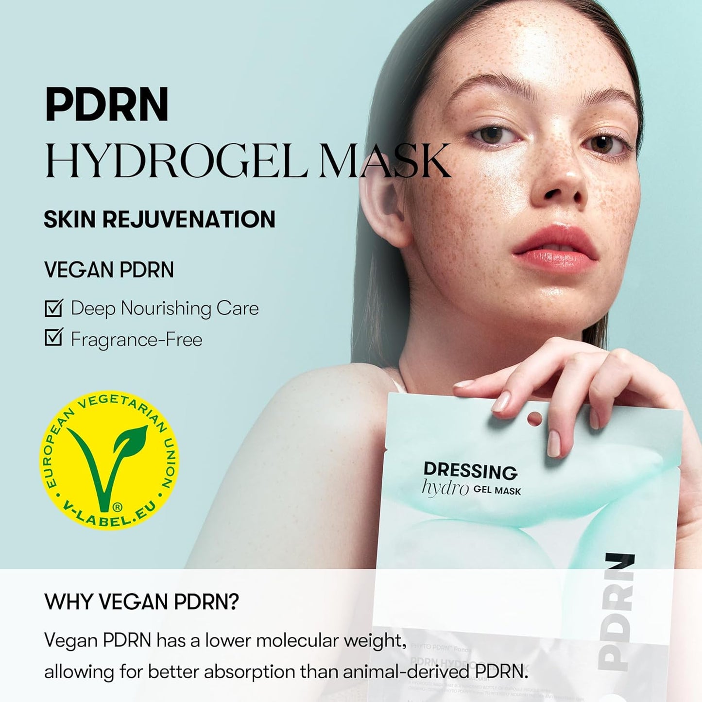 VT COSMETICS PDRN Hydrogel Mask(33gx4ea), Intensive Nourishing & Rejuvenating Overnight Mask, Skin Repair, Elasticity Boost, Hydrating & Plumping, Korean Skincare