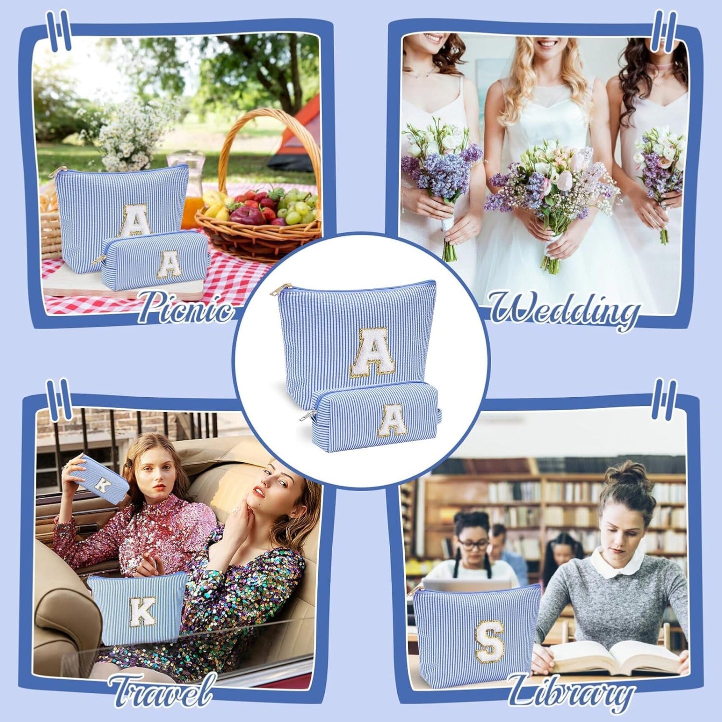 YOOLIFE Birthday Gifts for Women Her, Make Up Bag Pouch Cosmetic Travel Bag Bridesmaid Makeup Bag Toiletry Bag Wife Birthday Gifts Ideas Boss Day Gifts Wedding Gifts Daughter Gifts Hostess Gifts Z