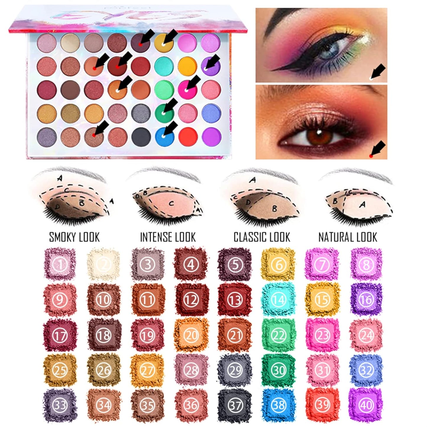 All in One Makeup Kit For Beginners Full Kit, Full Makeup Kit For Teen Girls, Makeup Gift Set, Include Eyeshadows, Concealer, Cosmetic brush, Lip Gloss, Lipstick, Powder puff, Mascara -007