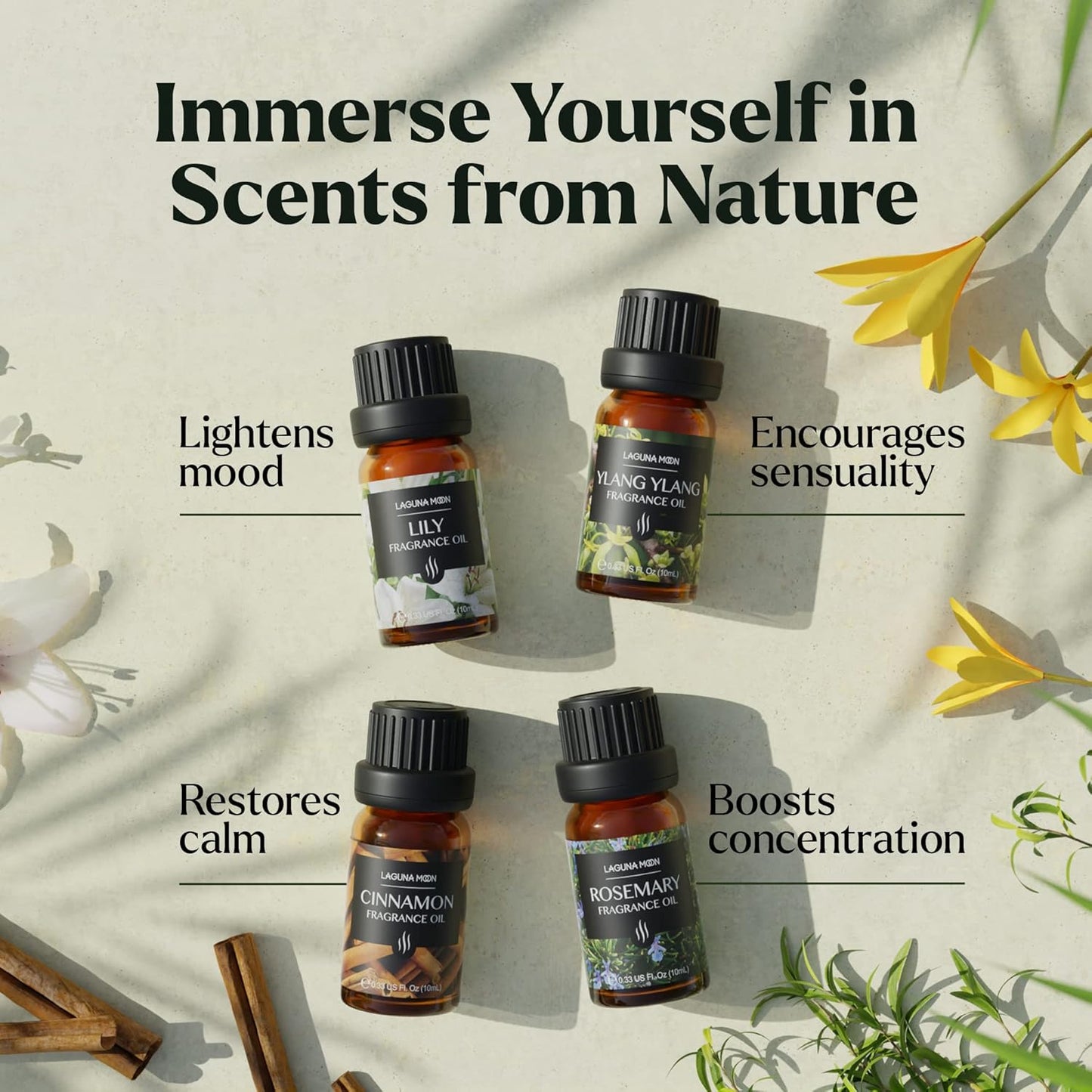 Lagunamoon Fragrance Oil Collection - Premium 16 Piece Gift Set for Diffusers, DIY Candle Making Supplies, Soap Scents, Slime - Aromatherapy Essential Oil Set for Home, Office, Car & Yoga Room