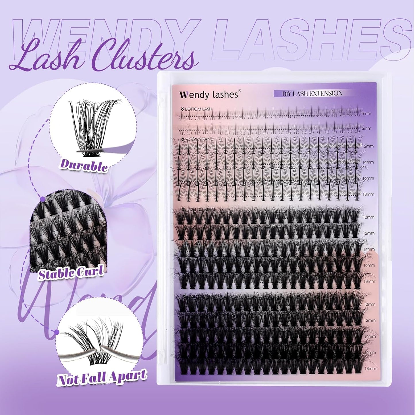 Lash Clusters With Bottom Lashes 40/50D C/D Curl 12-18mm Multi-types Individual Clusters Eyelash Extensions, Spike, Wispy Lash clusters(40/50D-3D)