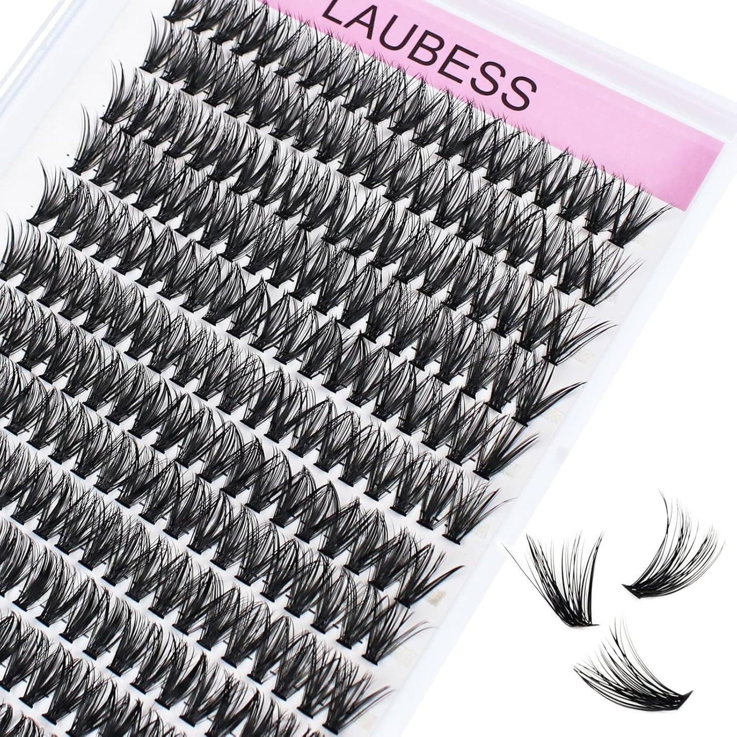 Eyelash Clusters LAUBESS Lash Clusters Individual Lashes Cluster Eyelash Extensions DIY at Home Waterproof Cluster Lashes DIY at Home (40D-D-15)
