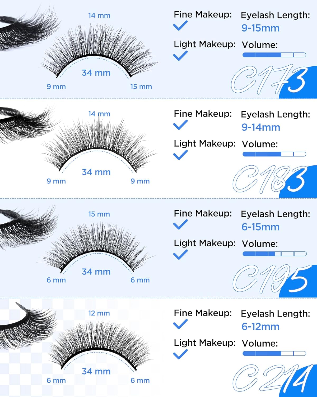 BEYELIAN False Eyelashes Natural Look 20 Pairs Strip Lashes, Wispy Lash Pack Soft 3D Volume Faux Mink Lashes
