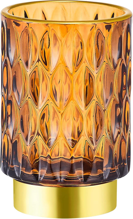 Makeup Brush Holder Organizer,Toothbrush Holders,Desk Pen Pencil Holder,Multifunctional Vintage Glass Brush Cup（A39-5-US）