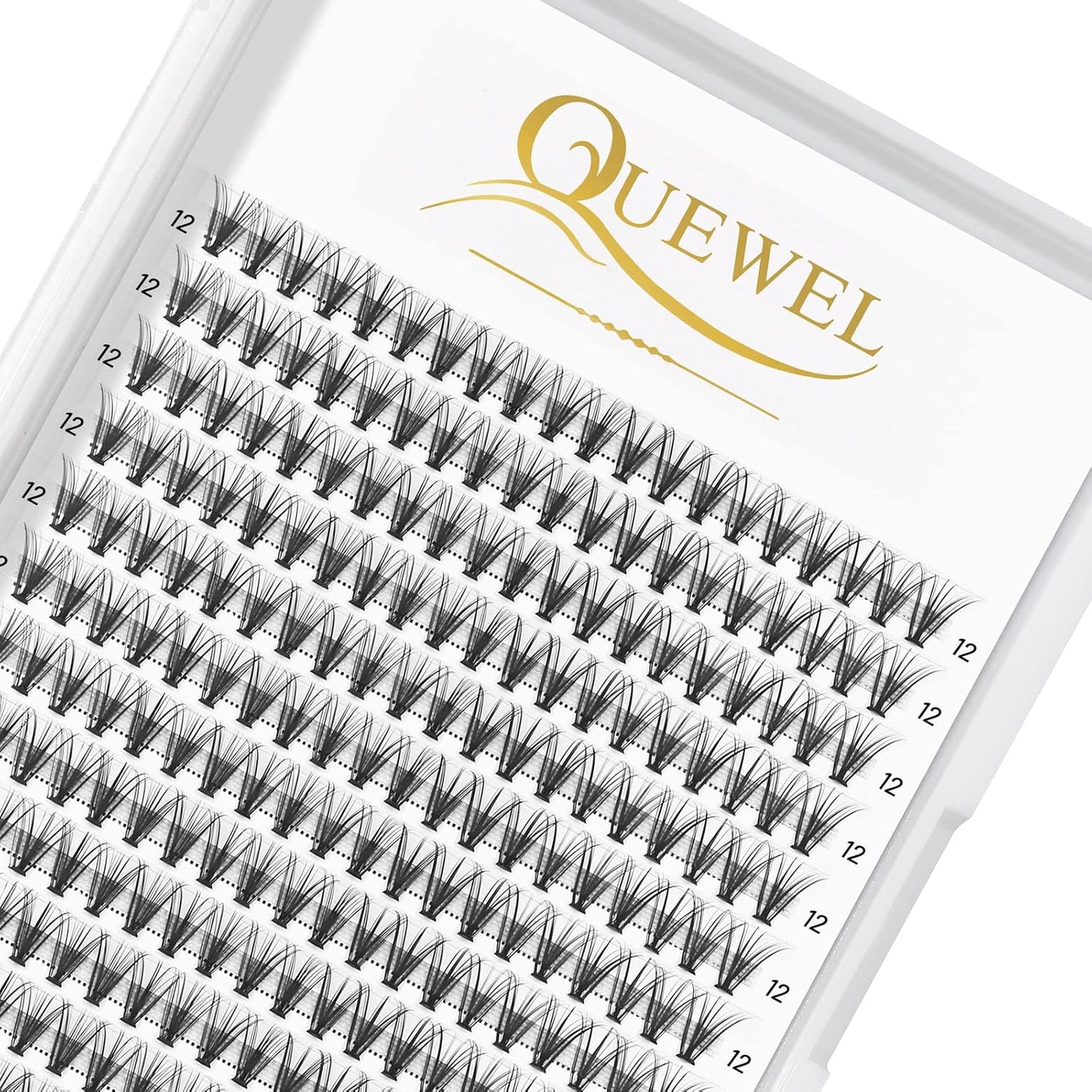 QUEWEL Cluster Lashes 240Pcs Individual Lashes 20D 0.07D Curl 12mm Knot-Free Lash Extensions Clusters Lashes Soft&Natural False Eyelashes Individual DIY Eyelash Extension at Home(20D 0.07D 12)