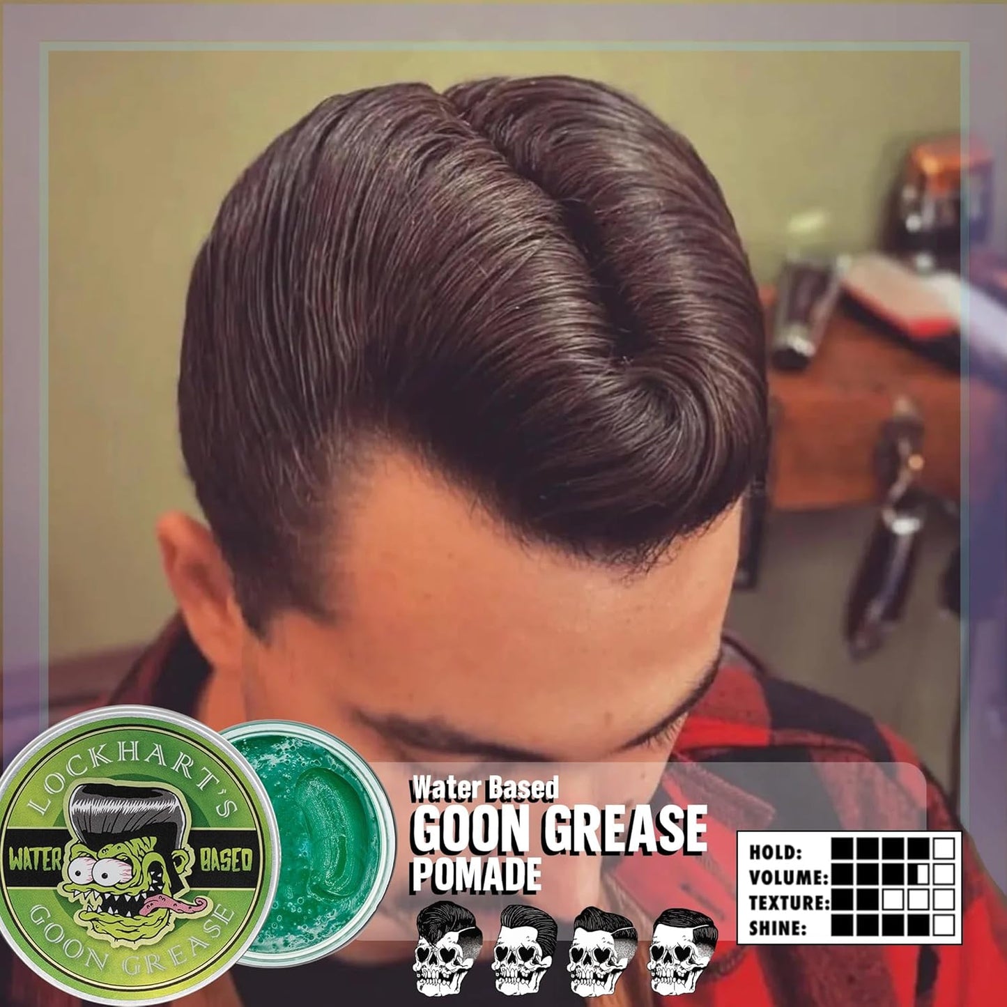 Lockhart's Water Based Goon Grease Firm Hold Hair Pomade 3.4oz.