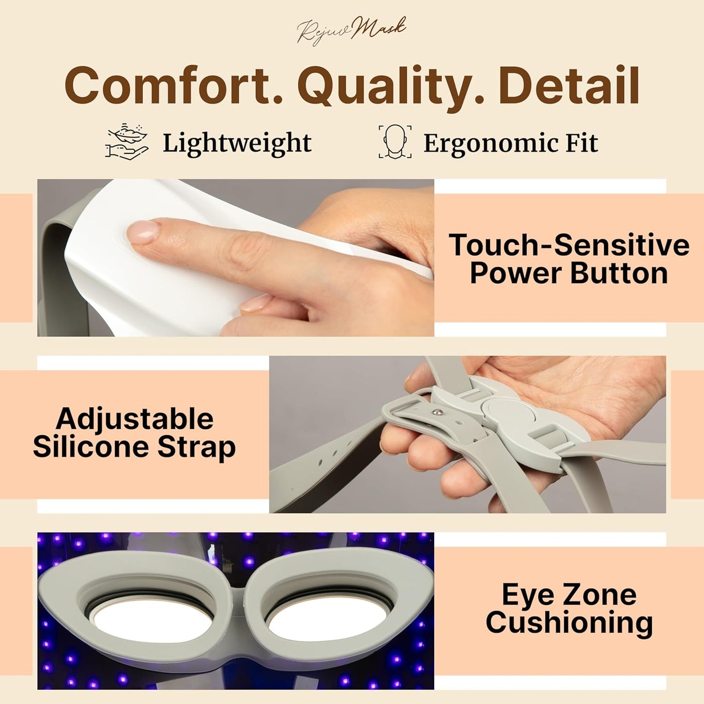 Red Light Mask for Face & Neck – Lightweight LED Face Mask 1.2 lbs with Eye Holes, Adjustable Straps, and Advanced LED Technology Red Light Face Mask