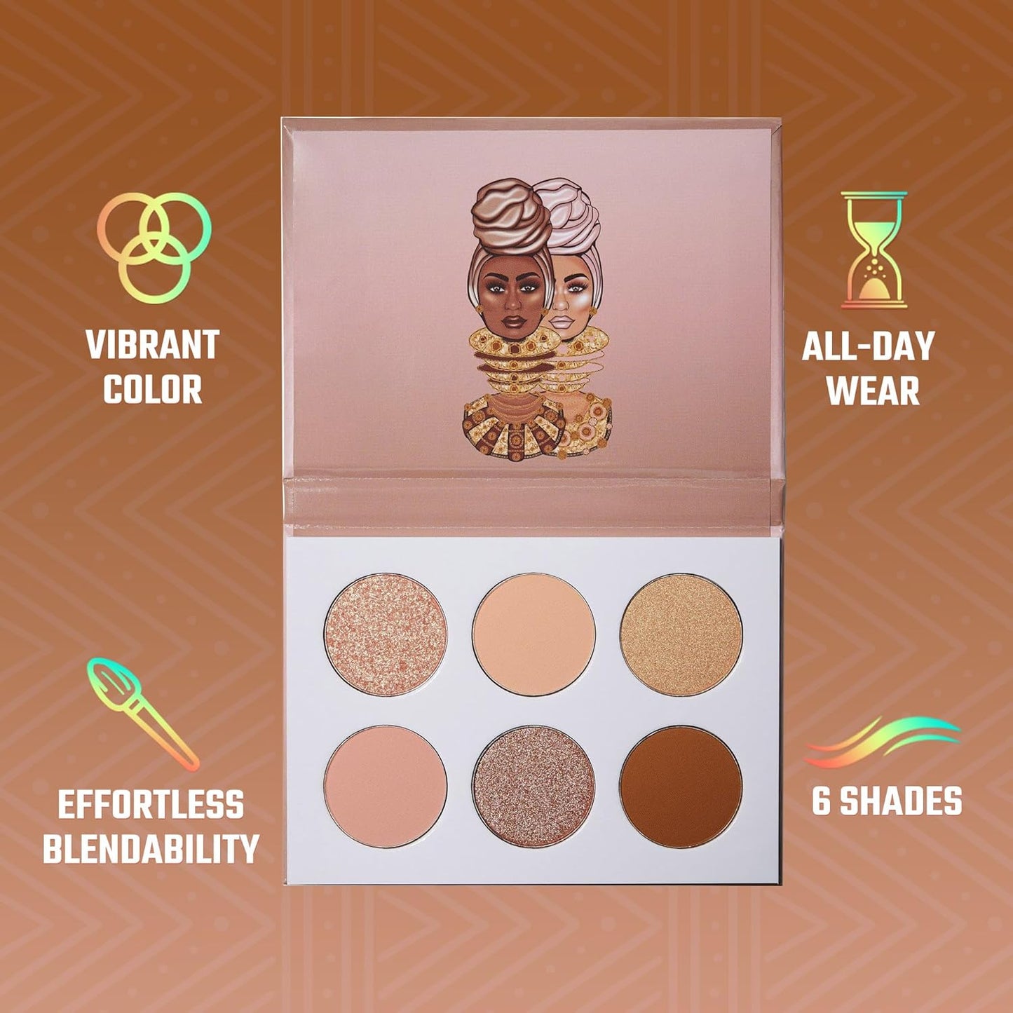 Juvia's Place Palette The Nudes - Neutral Hues, Blush, Sand, & Shimmer, Professional Eye Makeup, Pigmented Palette for Eye Color & Shine, Pressed, Shades of 6