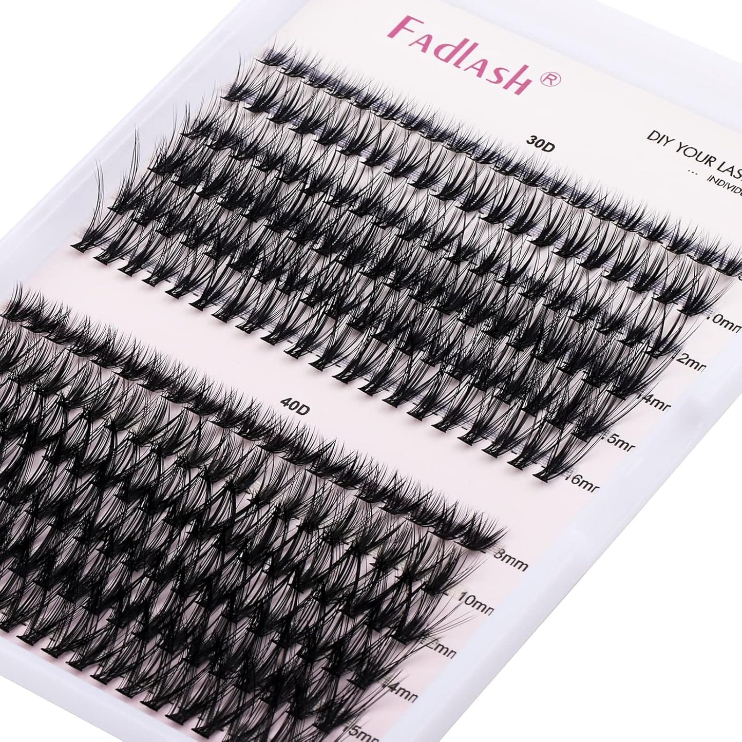 Individual Cluster Lashes Extensions 30D 40D 0.07 D Curl 8-16mm Mixed Trays Extensions 200Pcs Individual Cluster Lashes DIY Eyelash Extensions at Home