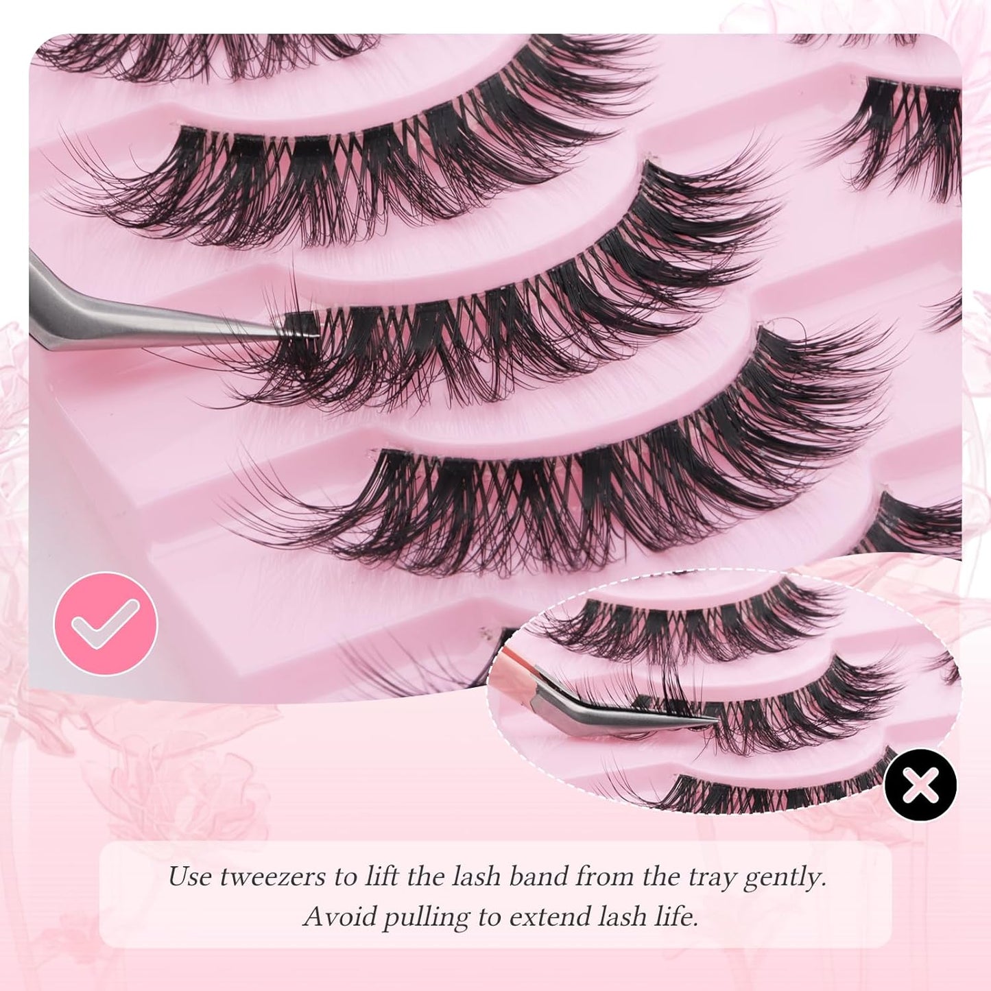 FADLASH False Eyelashes Voluminous and Fluffy Cat Eye Lashes Black Fake Lashes with Thin Band Wear Comfortable, Pack 14 Pairs, LZ-DD-14