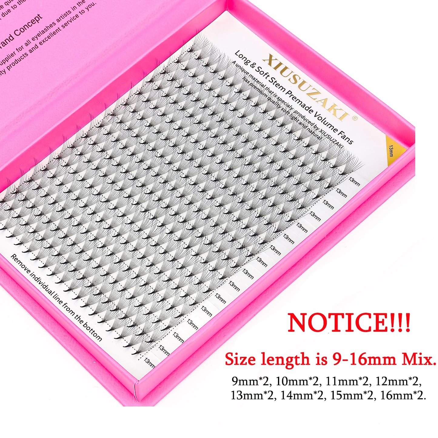 Premade Fans Eyelash Extensions 12D Volume Lash Extensions 0.05 Thickness Eyelash Extension D Curl Premade Lash Fans Mix 9-16mm Fluffy Soft Handmade Lash Fan(12D-0.05-D,9-16mm)