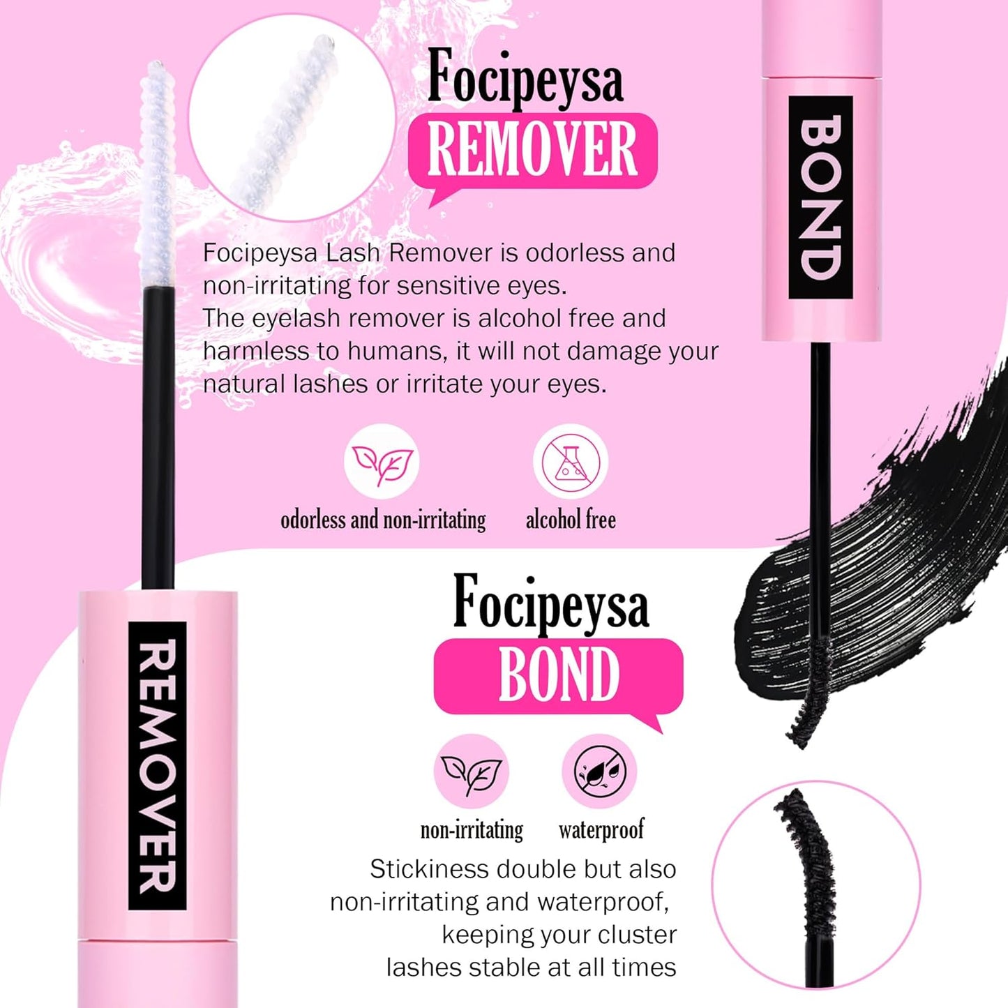 Focipeysa DIY Eyelash Extension Kit Lash Extension Kit D Curl Lash Clusters Kit Individual Eyelashes with Lash Bond and Lash Seal, Tweezers, DIY Lashes at Home (280Pcs 80D+100D 8-16mm)