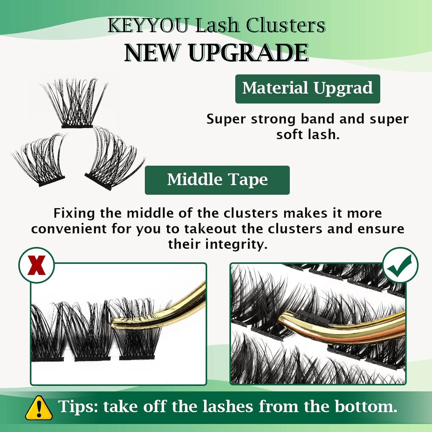 Lash Clusters,96 Pcs Cluster Lashes D Curl 16mm DIY Lash Extensions Eyelash Clusters,KEYYOU Volume Wispy Individual Lashes Soft&Comfortable Easy DIY at Home(Y06,D-16mm)