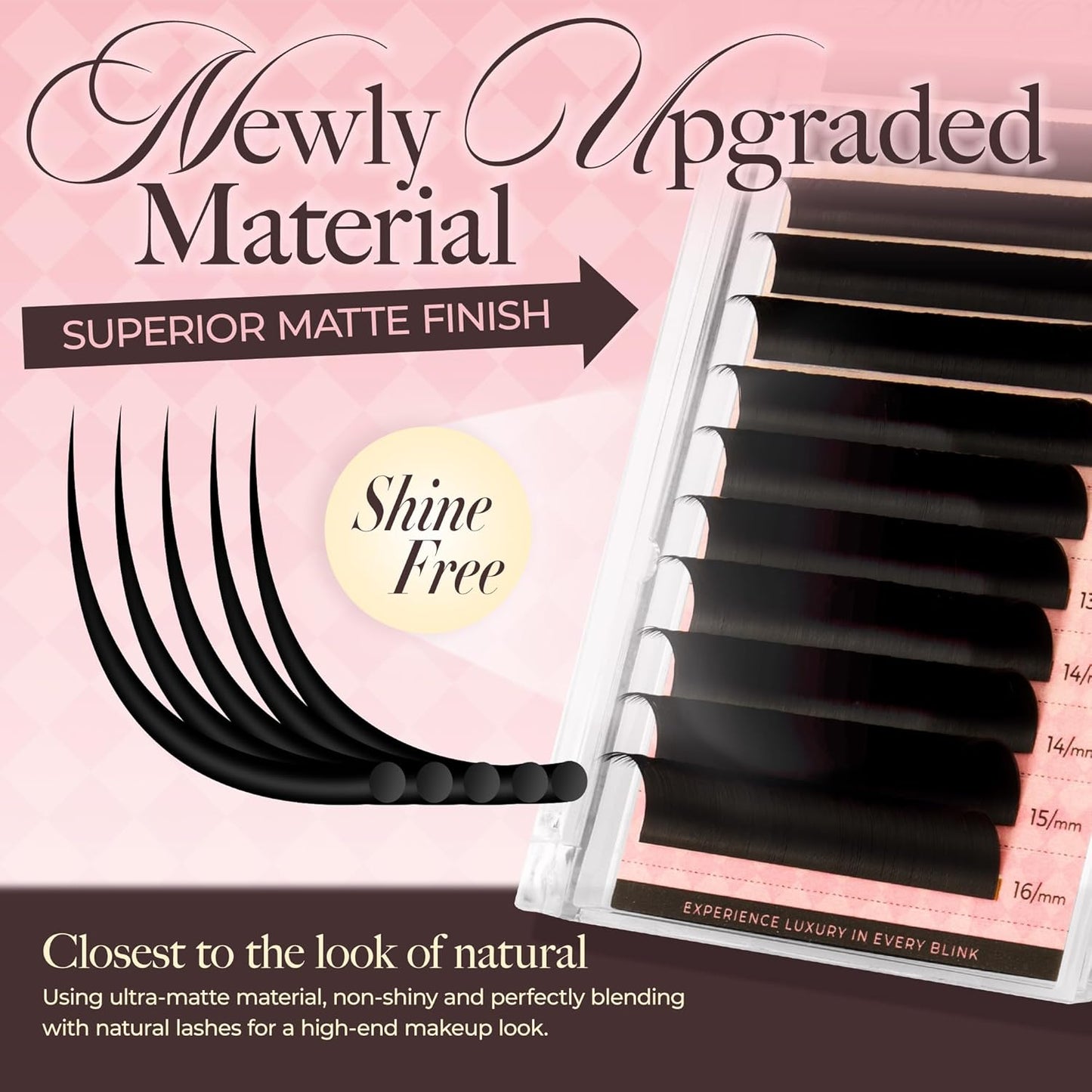 LASHVIEW Volume Lash Extensions 0.03-0.20 J/B/L/C/CC/D Curl 8-16mm Mixed & Single Length Tray, Soft Matte Dark Professional Eyelashes Extension(0.03 D 10mm)