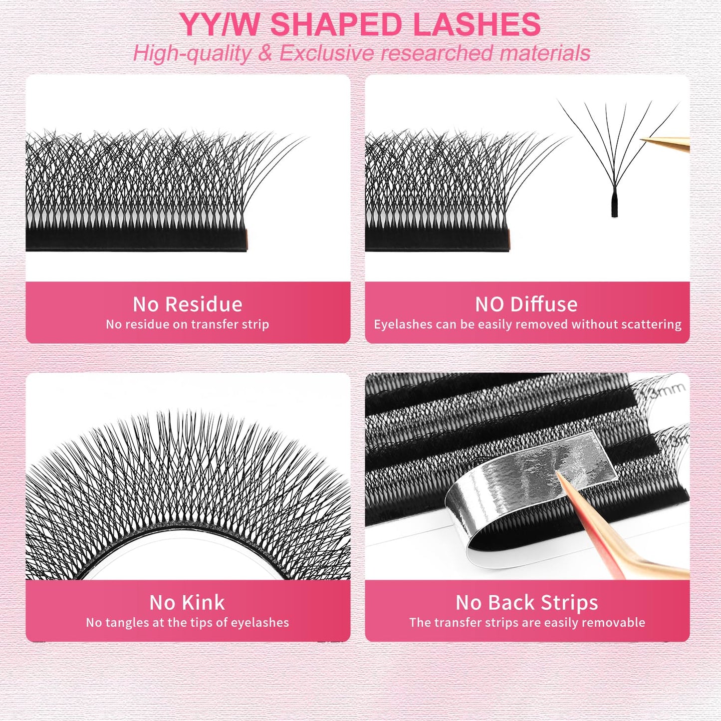 W Lash Extensions Supplies 6D Eyelash Extensions W Shape 0.07mm Thickness D Curl 13mm Premade Fans Easy Fan Lashes Volume Matte Black 12 Rows Crisscross Eye Lashes(W-6D-0.07-D,13mm)