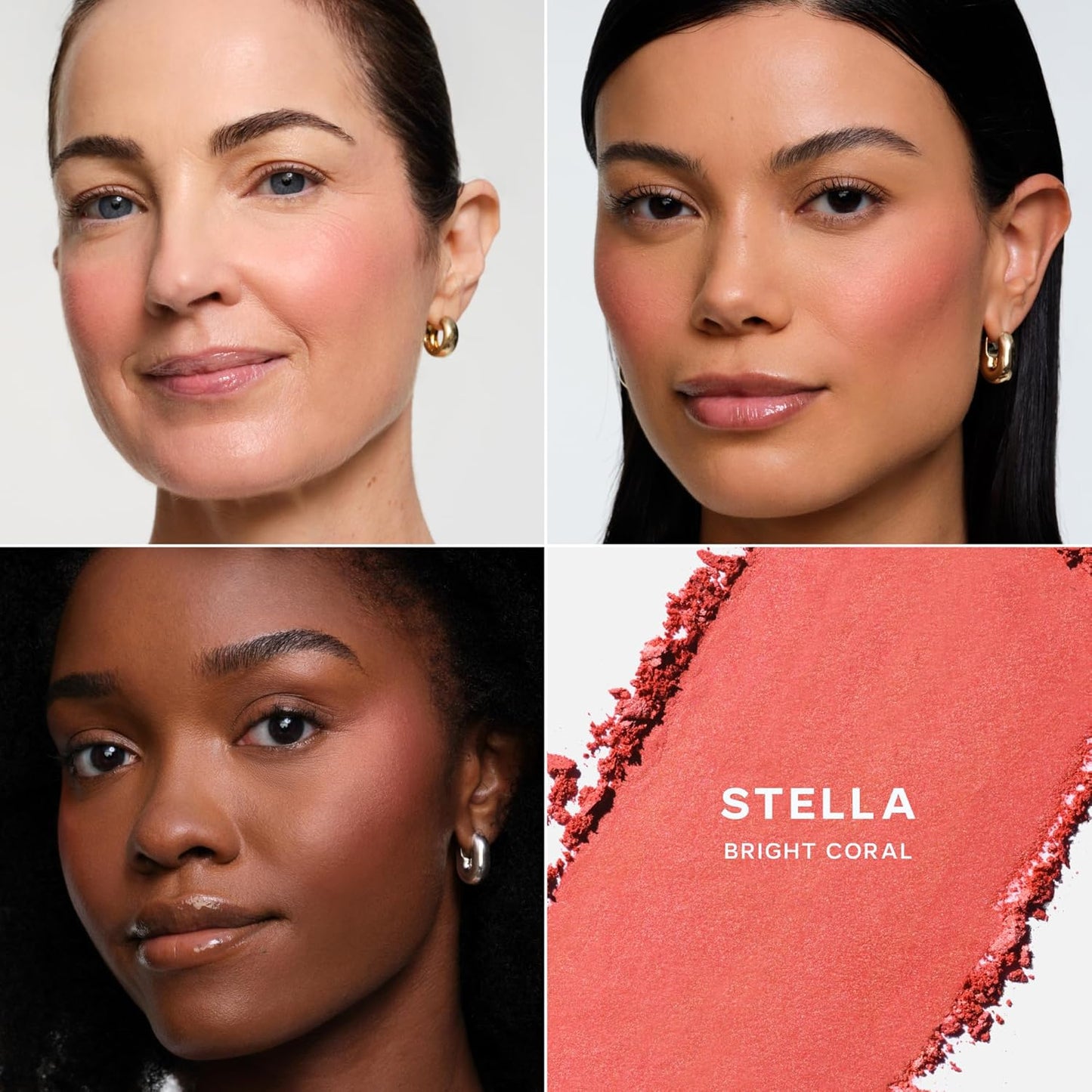 Saie SuperSuede Baked Blush - Talc-Free Powder Blush for All Day Wear - Enriched with Plant-Derived Squalane + Glycerin to Help Moisturize Dry Skin - Stella (0.1 Ounce)