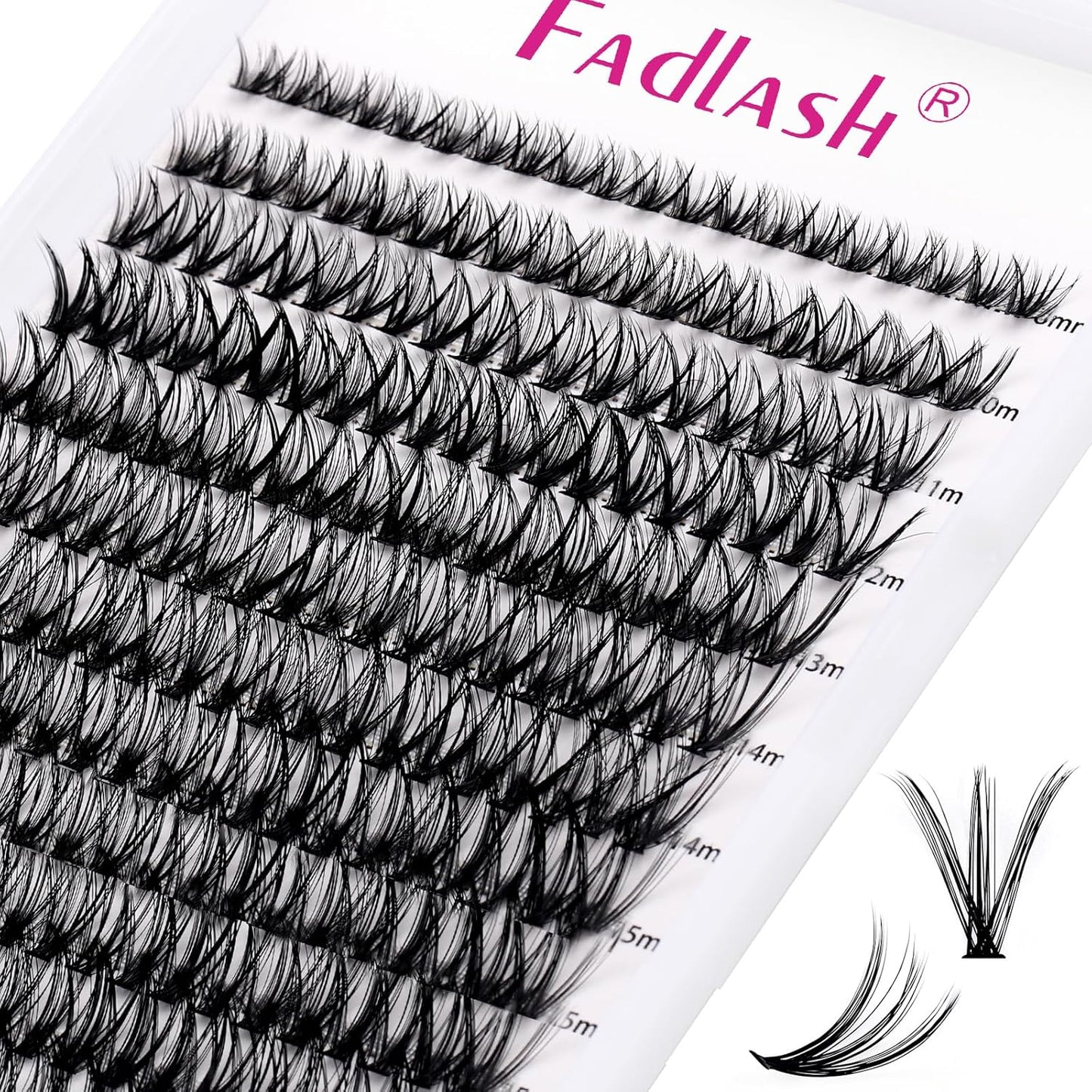 Lash Clusters Individual Lashes Cluster Mixed Tray D Curl Lash Clusters DIY Eyelash Extensions Individual Cluster Lashes Self-application at Home (40P-0.07D,8-16mm)