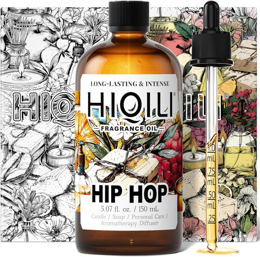 HIQILI Hip Hop Fragrance Oil for Scent Diffusers, Lemon & Green Apple Scents, Candles & Soaps Making, Add to Body Scrub and Spray - 5.07 Fl Oz