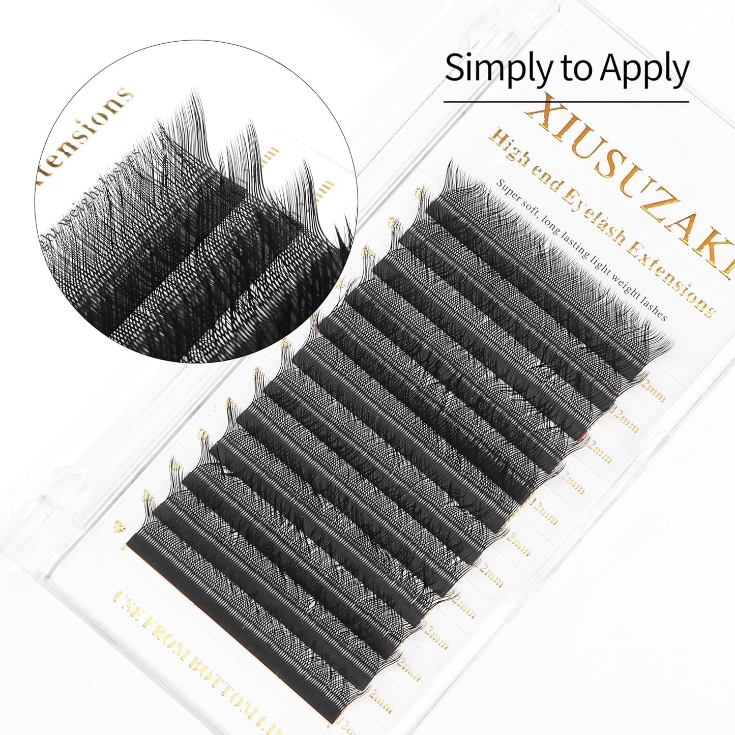 W Lash Extensions 4D Eyelash Extensions W Shape 0.07mm Thickness L Curl 9mm Premade Fans W Lashes Individual Lashes Matte Black 12 Rows False Eyelashes Volume Lashes(W-4D-0.07-L,9mm)