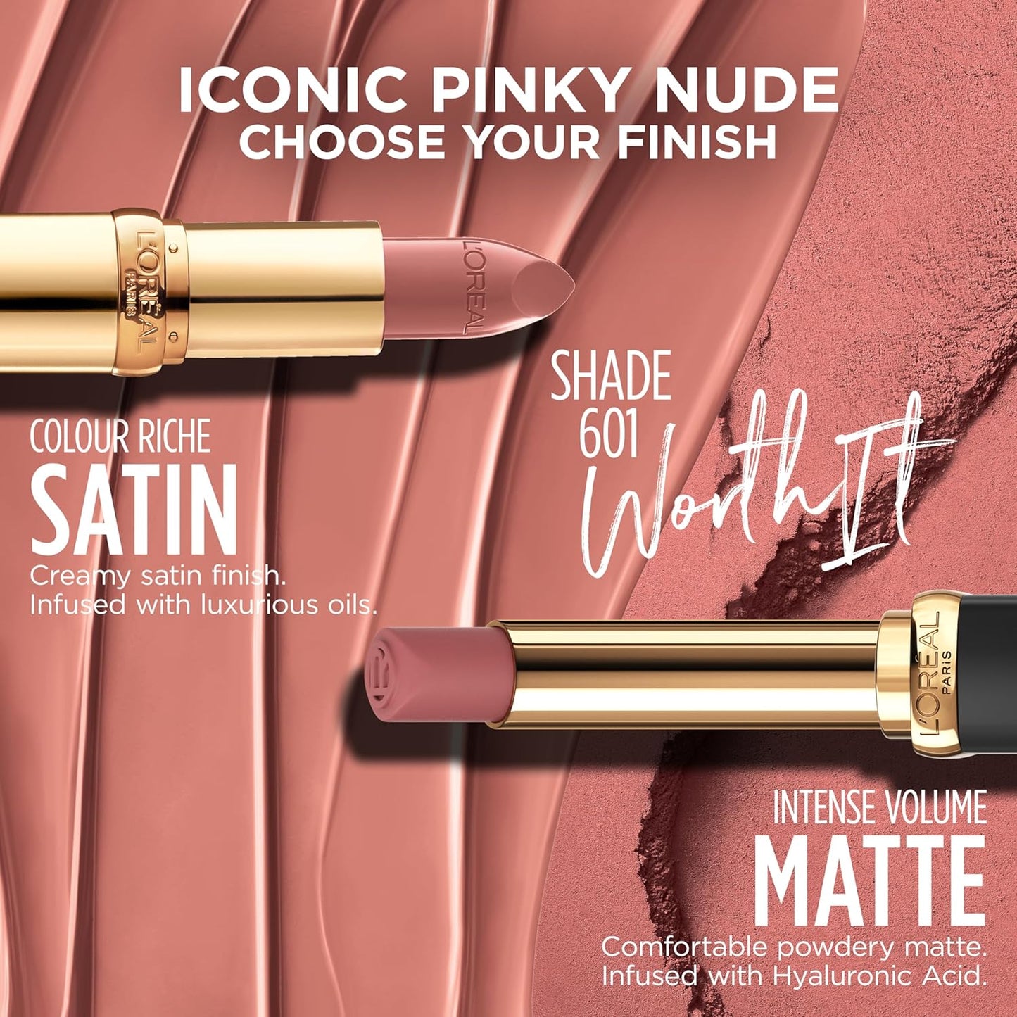 L'Oreal Paris Colour Riche Satin Lipstick for Moisturized Lips,Lip Makeup with Argan Oil and Vitamin E,Worth It,0.13 Oz