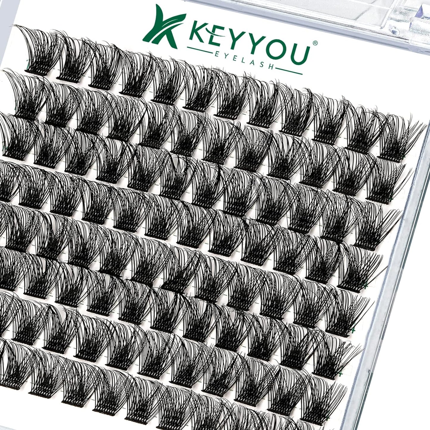 Lash Clusters 96pcs Individual Lashes D Curl 10mm Cluster Lashes KEYYOU Volume Wispy Lash Extension Soft&Comfortable Easy DIY at Home(Y03 D-10mm)