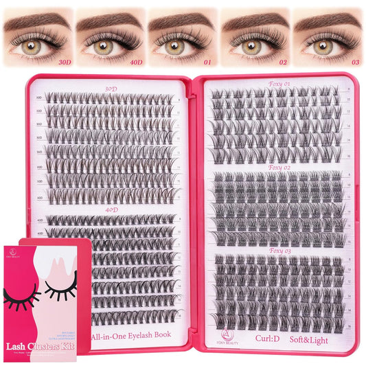 Lash Clusters - Wispy Lash Clusters For Natural Look 8-16MM 536Pcs Eyelash Clusters D Curl Individual Lashes for DIY Lash Extension Kit