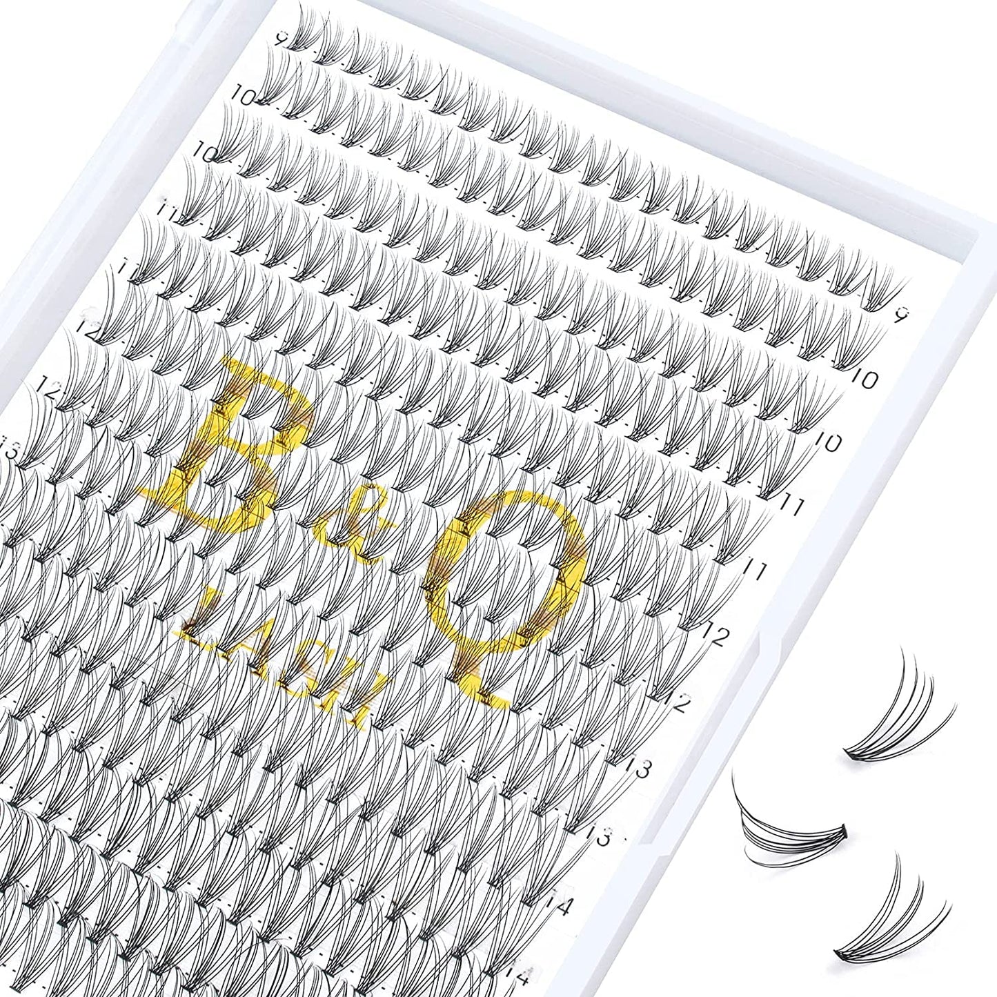 B&Qaugen Lash Clusters 10D-C-9-16MIX LASH Individual Lashes 280 Clusters False Eyelash 10D 20D Lash Clusters Extensions Individual Lashes Cluster DIY Eyelash Extensions (10D-C-9-16MIX)